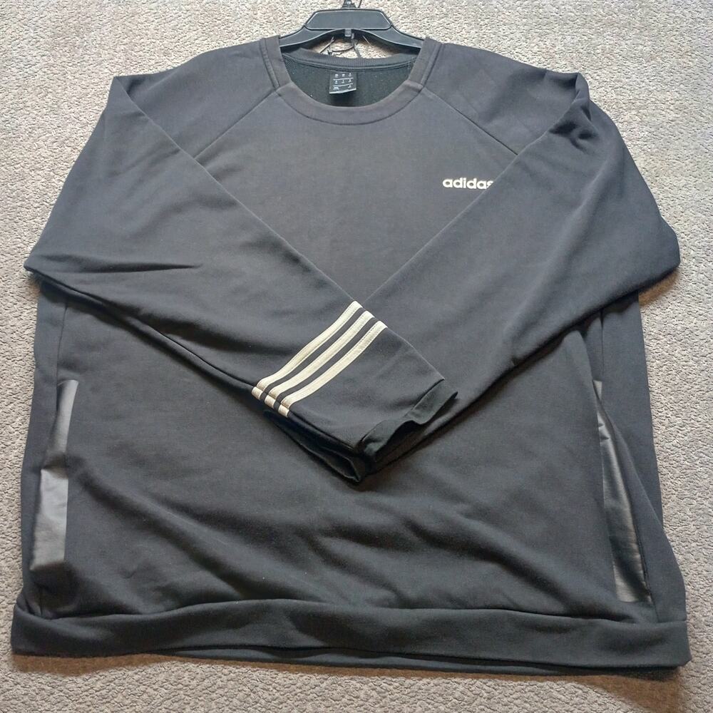 Adidas ClimaWarm Black Crewneck Pullover Sweatshirt Men 2XL